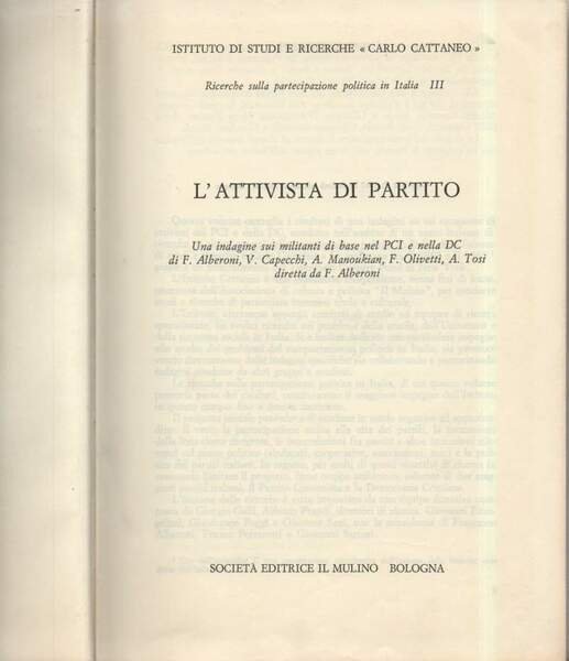 L'ATTIVISTA DI PARTITO - Una indagine sui militanti di base …