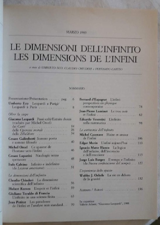 50 RUE DE VARENNE-SUPPLEMENTO ITALO-FRANCESE DI NUOVI ARGOMENTI(1989)