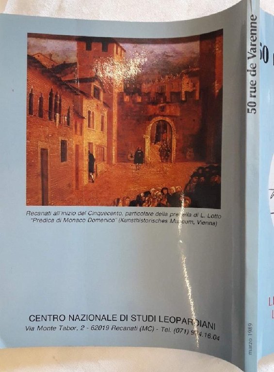 50 RUE DE VARENNE-SUPPLEMENTO ITALO-FRANCESE DI NUOVI ARGOMENTI(1989)