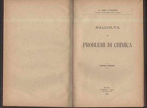 RACCOLTA DI PROBLEMI DI CHIMICA (1899)