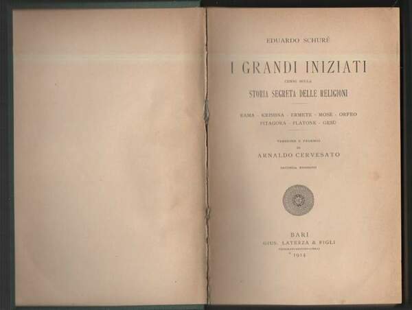I GRANDI INIZIATI cenni sulla storia segreta delle religioni (1914)