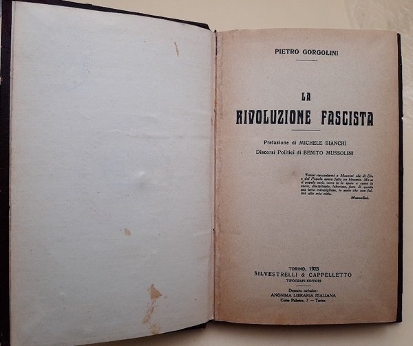 LA RIVOLUZIONE FASCISTA (1923)