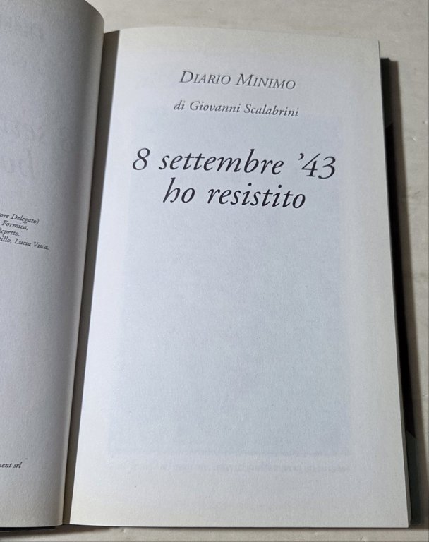 8 settembre '43 ho resistito