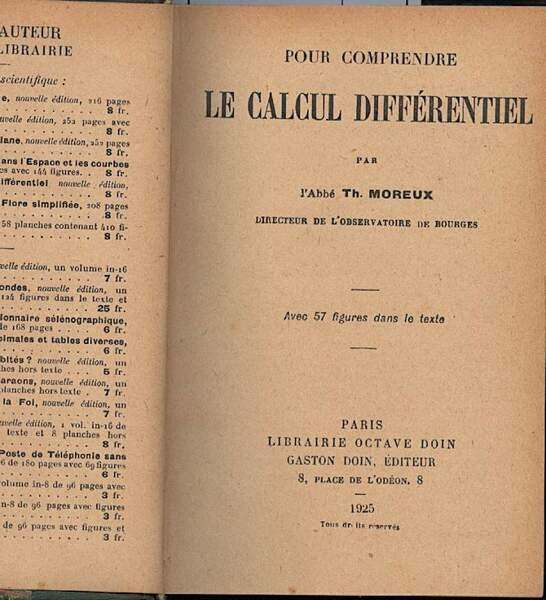 POUR COMPRENDRE LE CALCUL DIFFERENTIEL