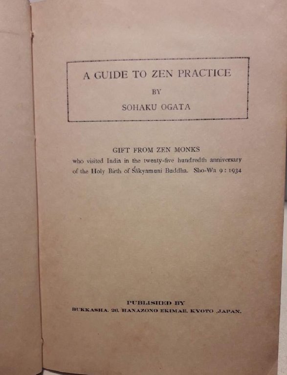 A GUIDE TO ZEN PRACTICE(1934)