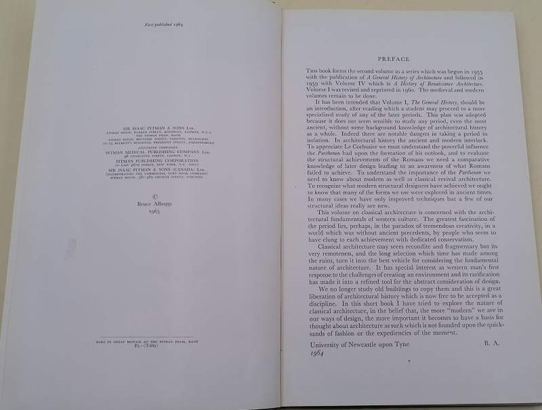 A HISTORY OF CLASSICAL ARCHITECTURE( 1965)
