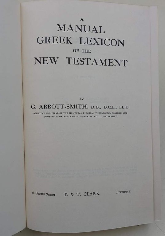 A MANUAL GREEK LEXICON OF THE NEW TESTAMENT(1977)