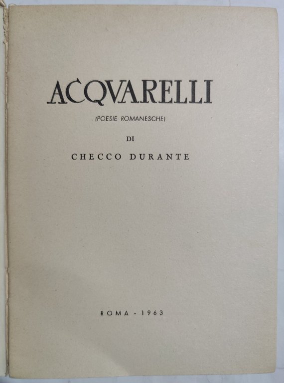 Acquarelli poesie romanesche