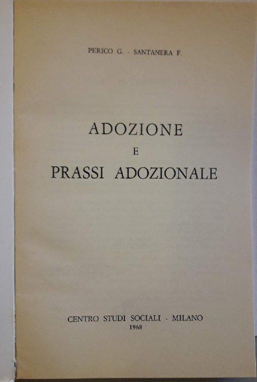 ADOZIONE E PRASSI ADOZIONALE(1968)
