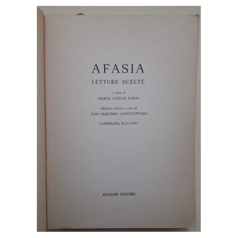AFASIA LETTURE SCELTE(1977)