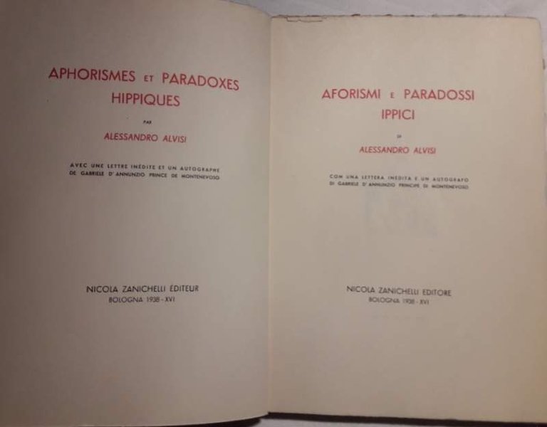 AFORISMI E PARADOSSI IPPICI(1938)