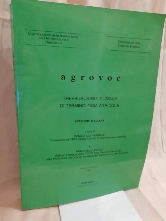 AGROVOC Thesaurus multilingue di terminologia agricola. Versione italiana (1982)