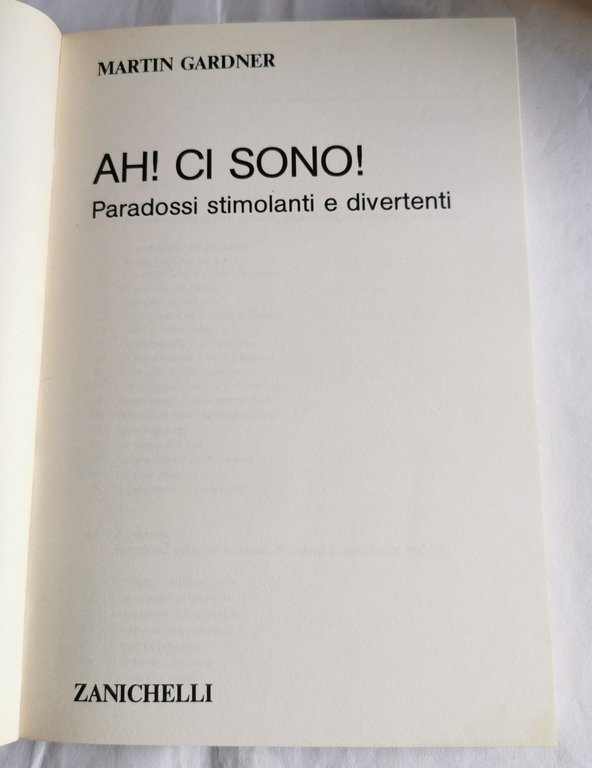Ah! Ci sono! Paradossi stimolanti e divertenti