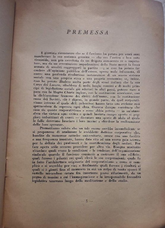 ALBA E TRAMONTO DEL SINDACALISMO E CORPORATIVISMO FASCISTA( 1943)