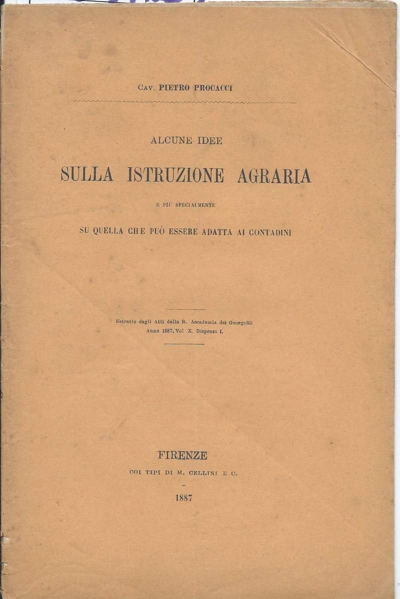 ALCUNE IDEE SULLA ISTRUZIONE AGRARIA - E più specialmente su … | Immagine principale