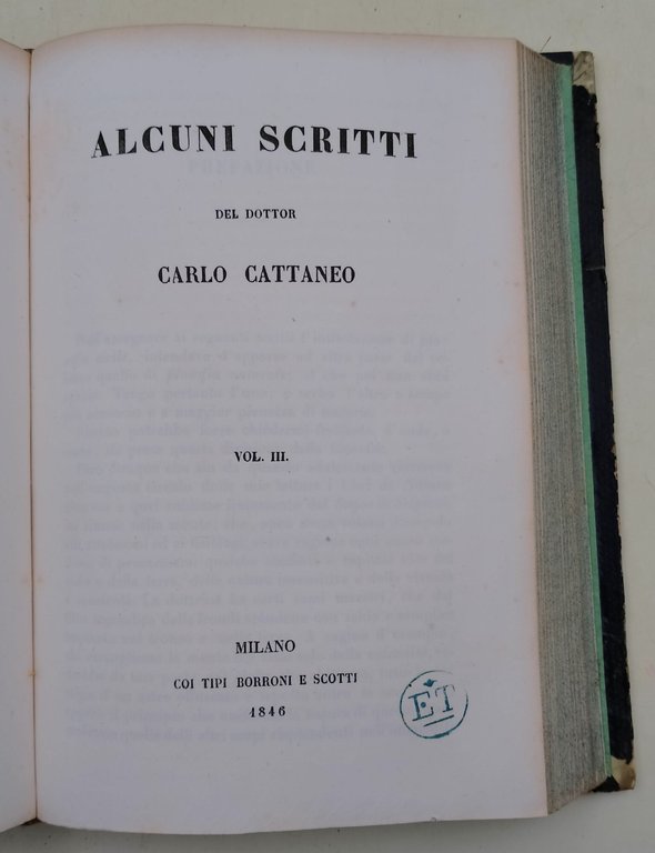 Alcuni scritti del dottor Carlo Cattaneo- 3 voll. in uno
