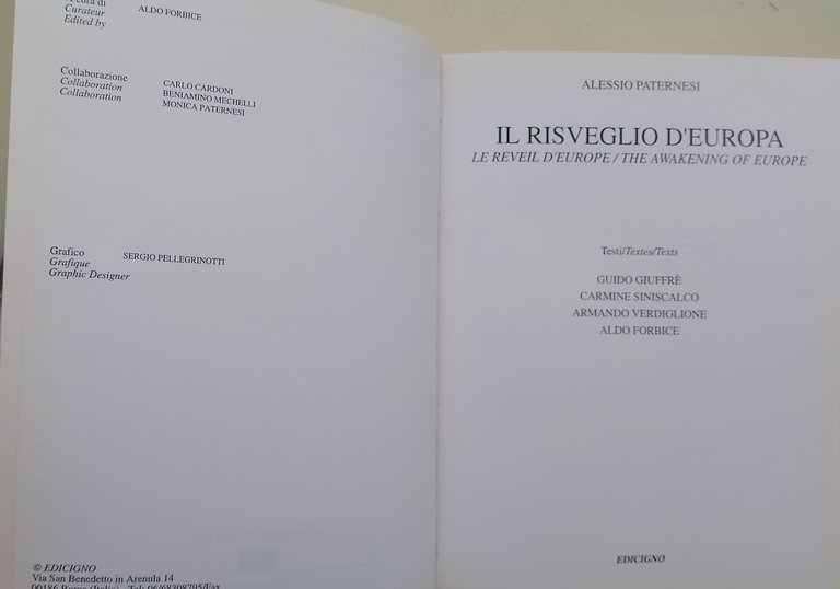 Alessio Paternesi- Il risveglio d'Europa-Le reveil d'Europe/The awakening of Europe