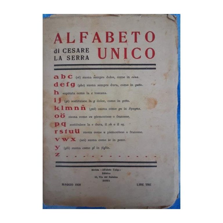 ALFABETO UNICO(1930)