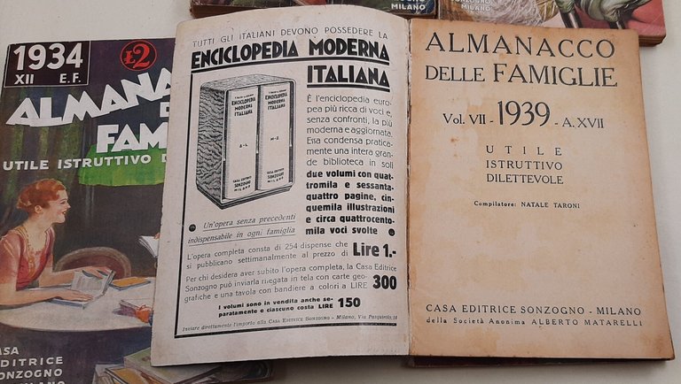 Almanacco delle famiglie- utile istruttivo dilettevole: 1933/1934/1936/1937/1938/1939/1940 - 7 numeri | Immagine Gallery 2