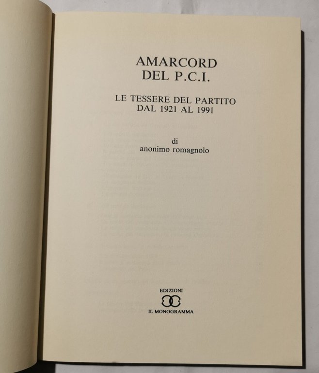 Amarcord del P.C.I. - Le tessere del partito dal 1921 …
