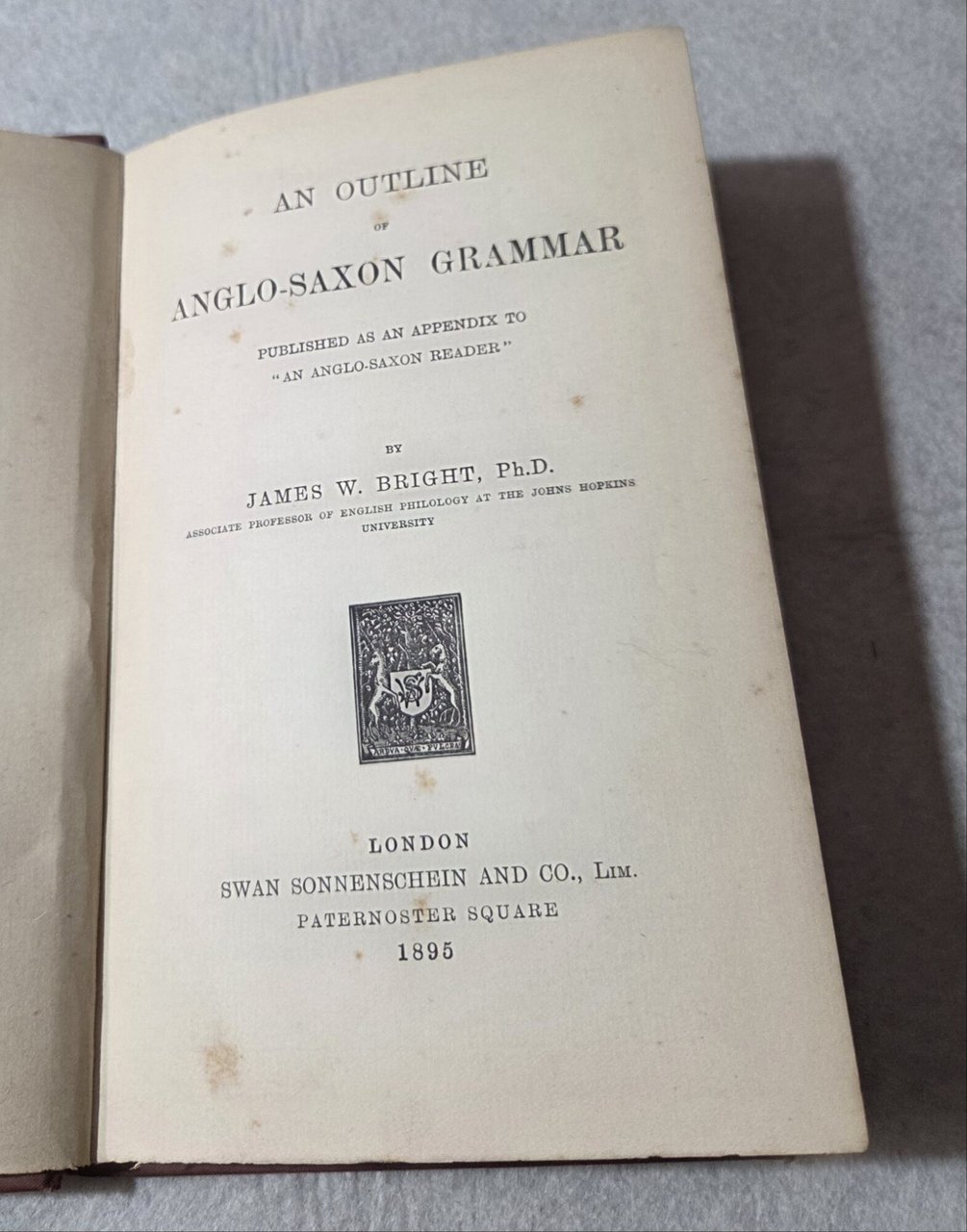 An outline anglo-saxon grammar | Immagine principale