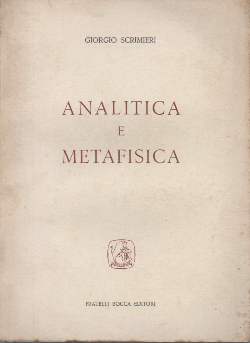 ANALITICA E METAFISICA (1957)