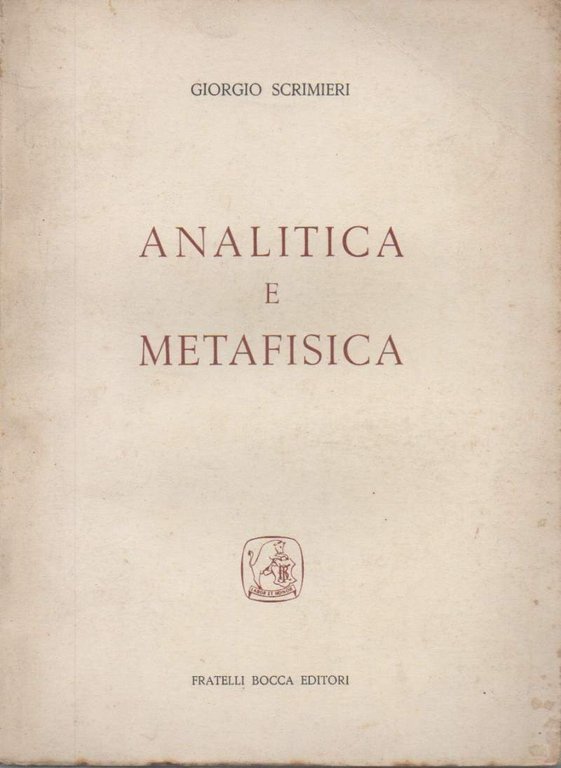 ANALITICA E METAFISICA (1957)