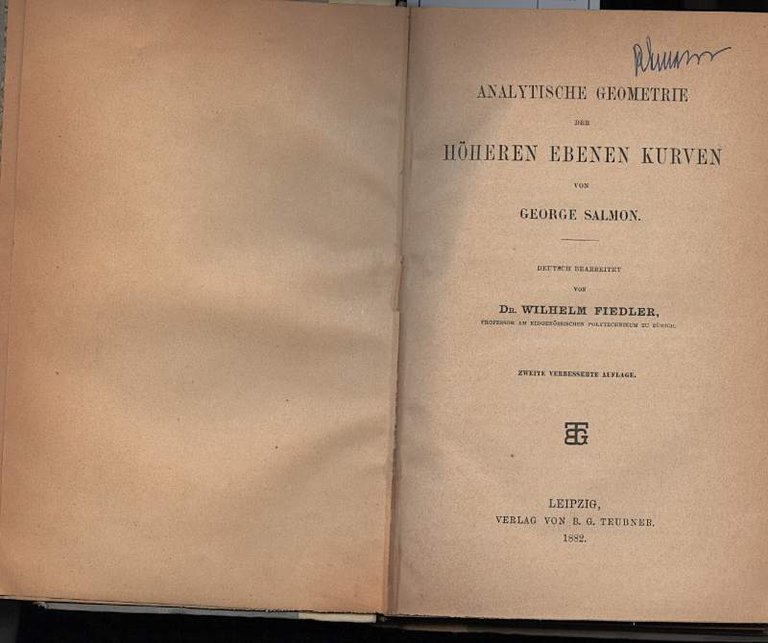 ANALYTISCHE GEOMETRIE DER HOHEREN EBENEN KURVEN(1882) | Immagine Gallery 2