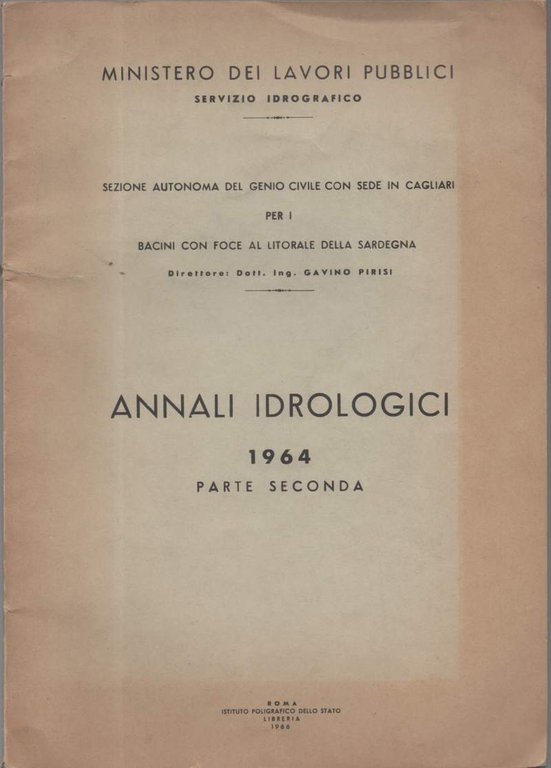 ANNALI IDROLOGICI 1964 sezione autonoma del genio civile con sede …