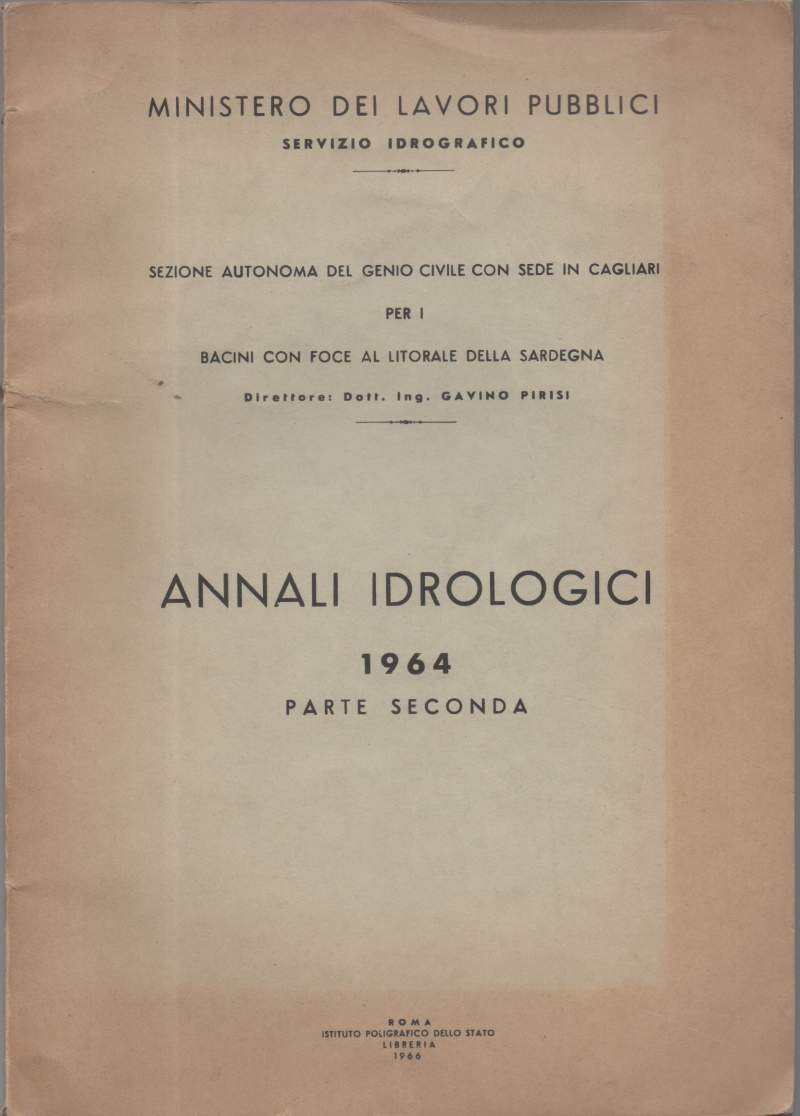 ANNALI IDROLOGICI 1964 sezione autonoma del genio civile con sede …