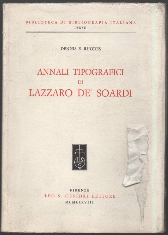 ANNALI TIPOGRAFICI DI LAZZARO DE' SOARDI (1978) | Immagine Gallery 1