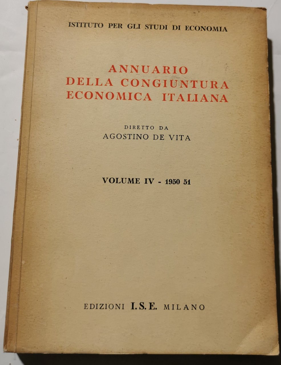 Annuario della congiuntura economica italiana Vol.IV ( 1950/1951) | Immagine principale