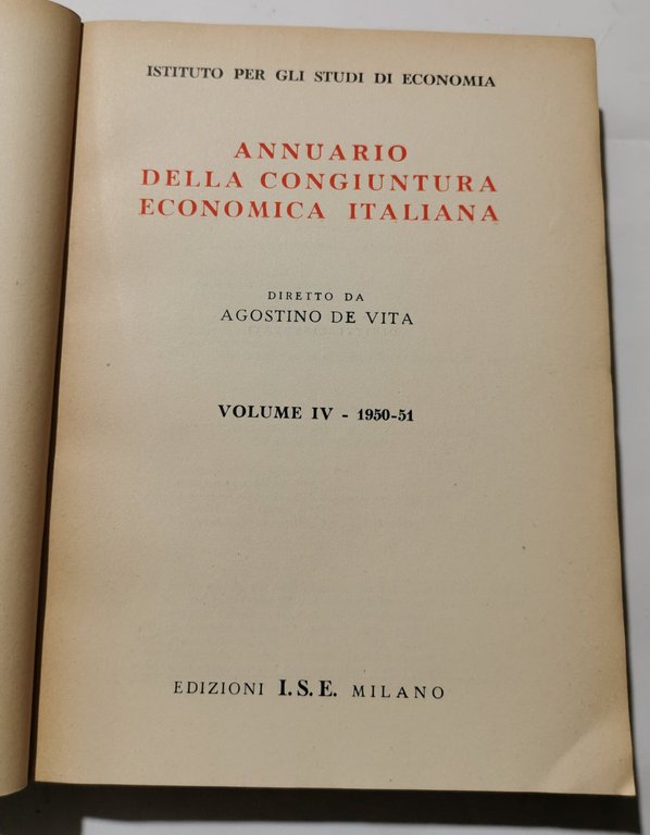 Annuario della congiuntura economica italiana Vol.IV ( 1950/1951) | Immagine Gallery 2