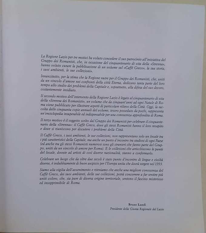 ANTICO CAFFE' GRECO-STORIA-AMBIENTI-COLLEZIONI(1989)