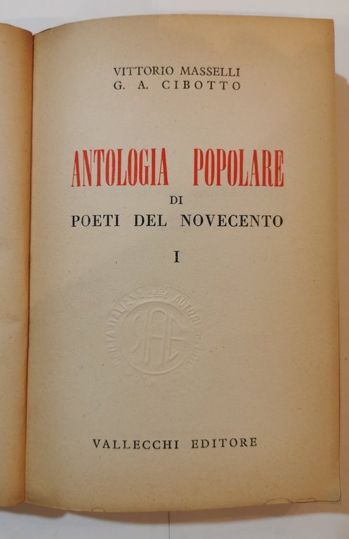 Antologia popolare dei poeti del novecento - I-