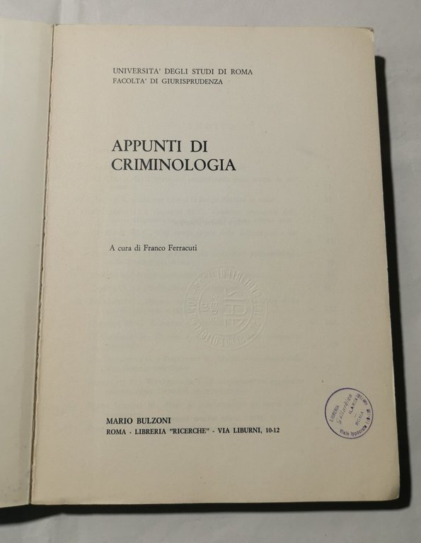 Appunti di Criminologia