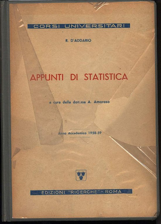 APPUNTI DI STATISTICA -Anno accademico 1958-1959 | Immagine Gallery 2