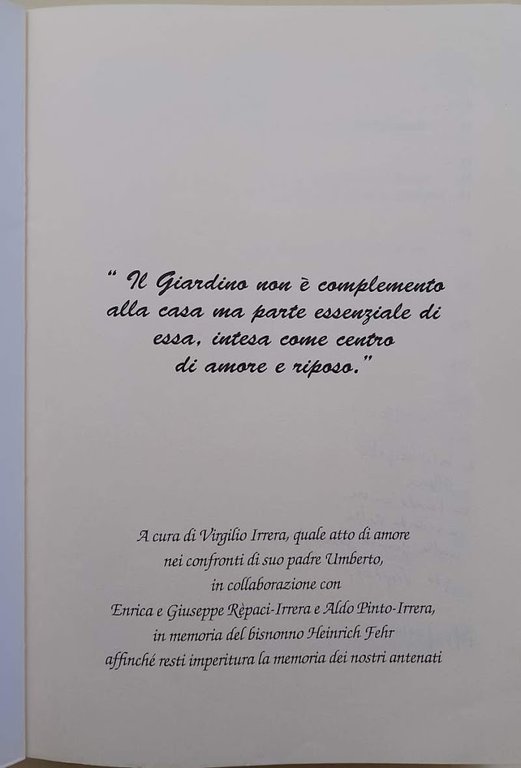 ARCHITETTURE DI GIARDINI IN PIENO RISORGIMENTO-LE FAMIGLIE FEHR-IRRERA DAL 1806 …