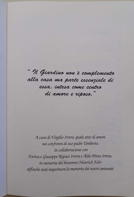 ARCHITETTURE DI GIARDINI IN PIENO RISORGIMENTO-LE FAMIGLIE FEHR-IRRERA DAL 1806 …