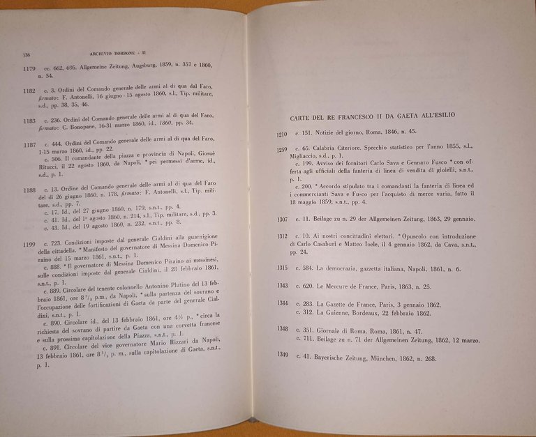 Archivio borbone - Inventario Volume secondo