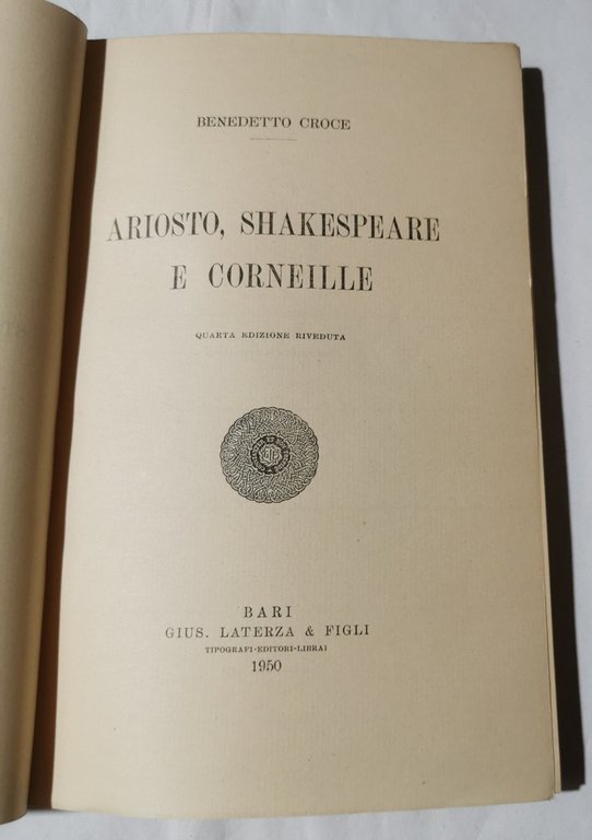 Ariosto, Shakespeare e Corneille