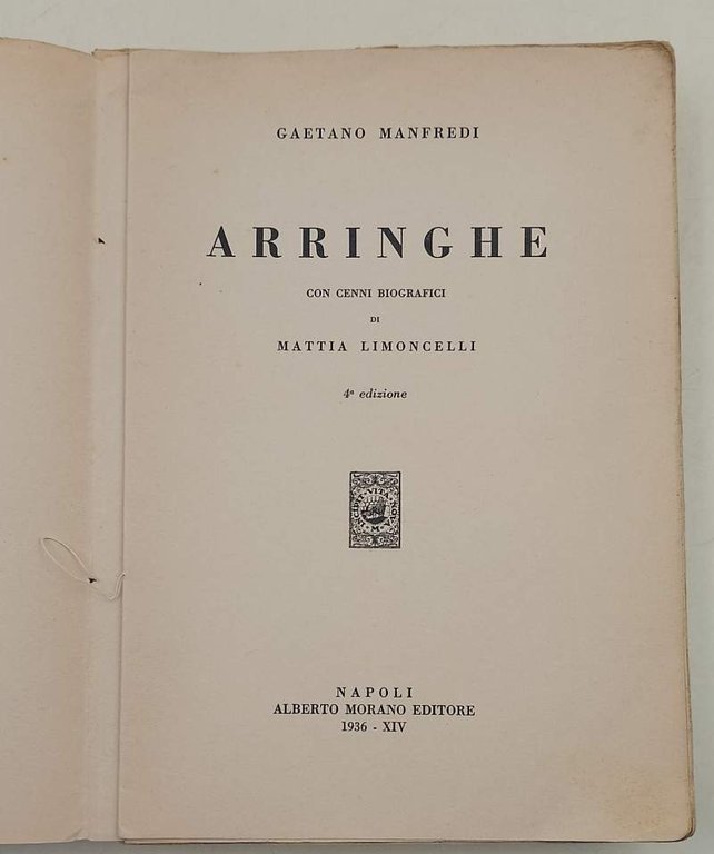 ARRINGHE CON CENNI BIOGRAFICI DI MATTIA LIMONCELLI( 1936)