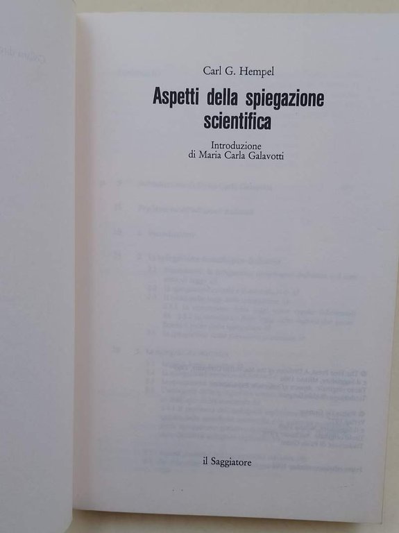 ASPETTI DELLA SPIEGAZIONE SCIENTIFICA(1986)