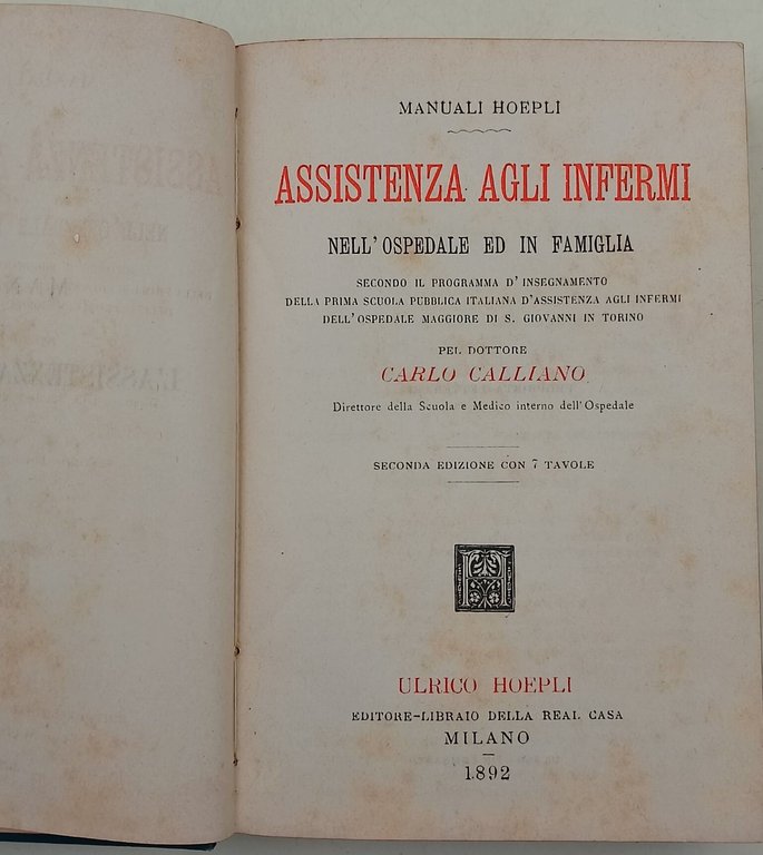 Assistenza agli infermi nell'ospedale ed in famiglia