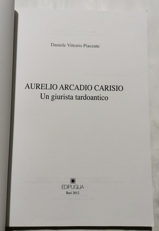 Aurelio Arcadio Carisio-Un giurista tardoantico