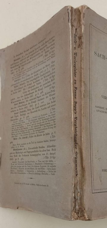 AUSFURLICHES SACH-UND WORTREGISTER ZUR ZWEITEN AUFLAGE VON FRANZ BOPP'S VERGLEICHENDER …