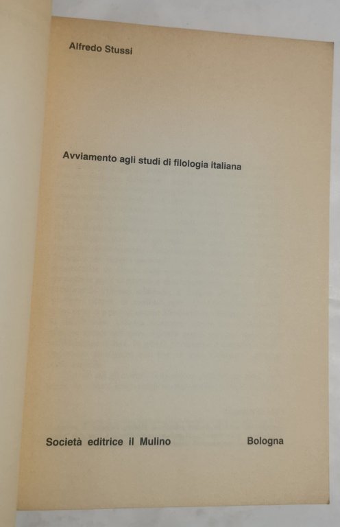 Avviamento agli studi di filologia italiana