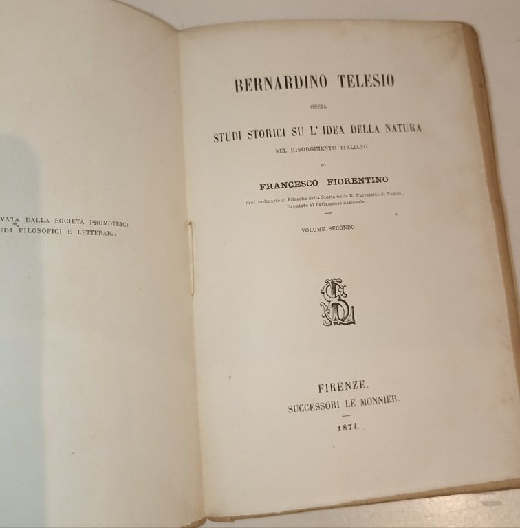 Bernardino Telesio ossia studi storici su l'idea della natura nel … | Immagine Gallery 4