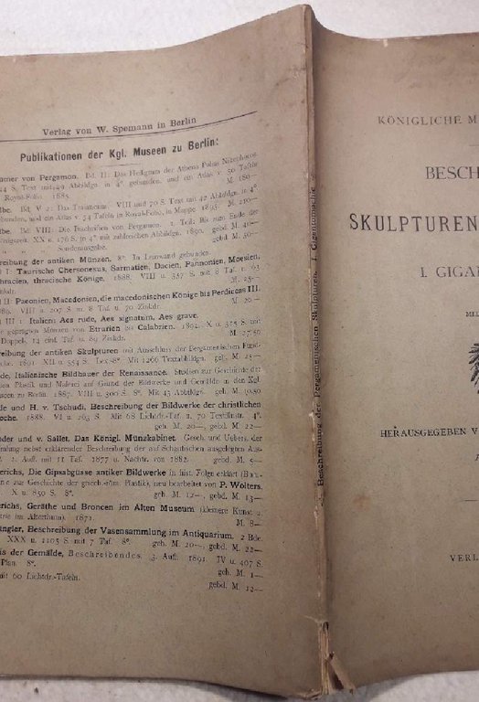 BESCHREIBUNG DER SKULPTUREN AUS PERGAMON-I- GIGANTOMACHIE( 1895)