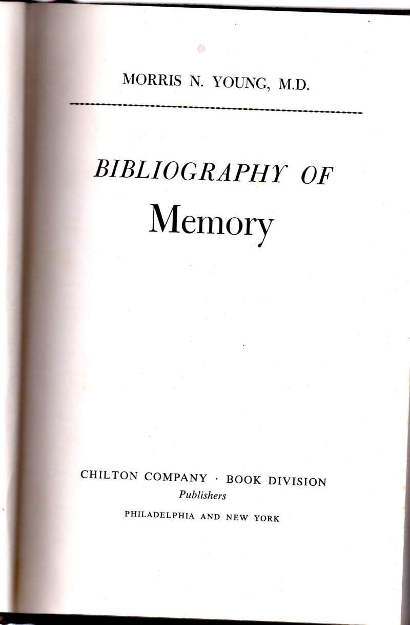 BIBLIOGRAPHY OF MEMORY